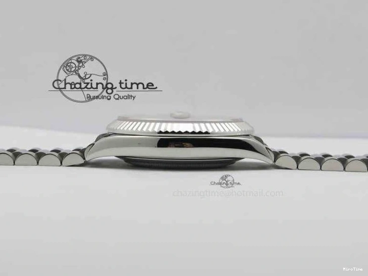 MiroTime 0423 Unisex Day Date 40mm SS BP Maker Best Edition Silver Dial Diamond Markers On SS Bracelet ETA 3690